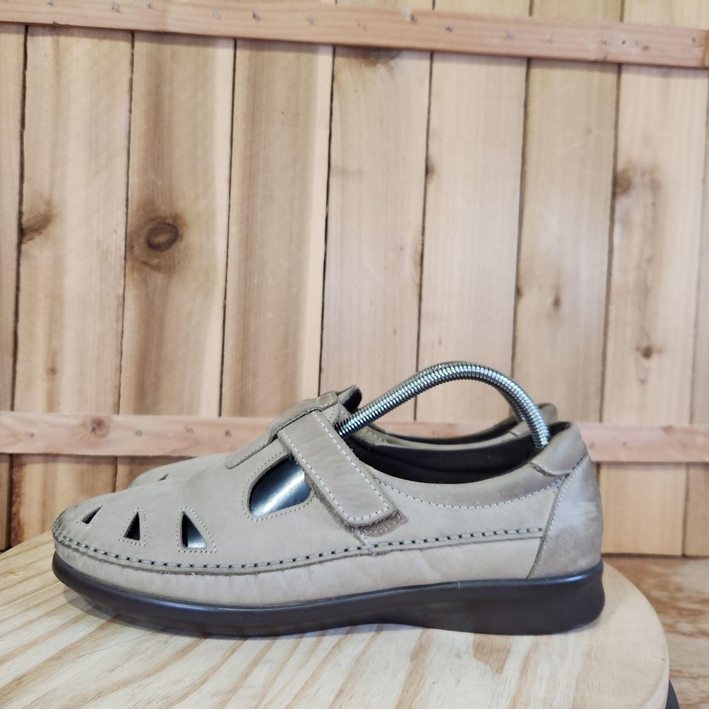 SAS Roamer EZ Strap Shoes Womens 11 N Beige Nubuck Tripad Comfort Walking USA